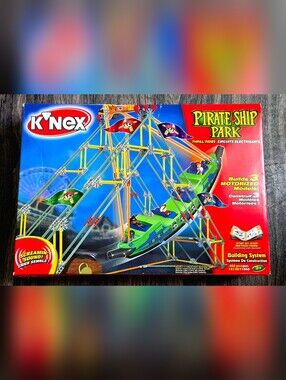 Vintage K'NEX Pirate Ship Park Thrill Rides Motorized Building Set 450+ Pieces